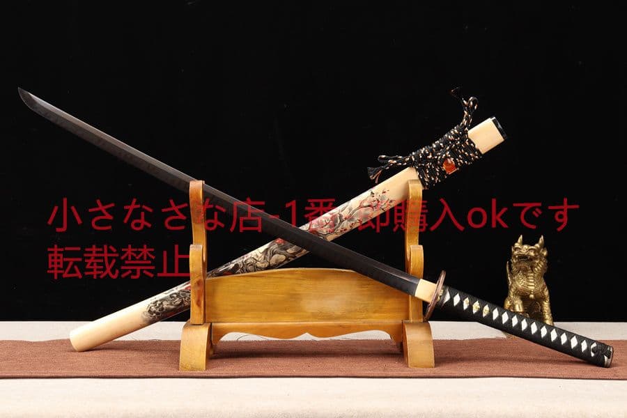 武具　刀装具　日本刀　模造刀  黒バラ 居合刀