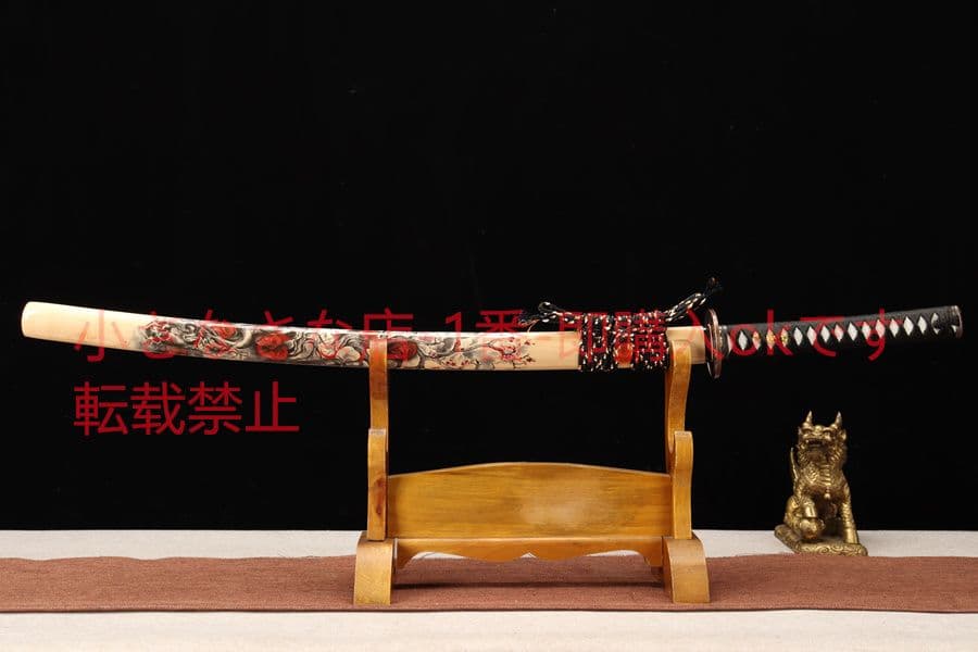 武具　刀装具　日本刀　模造刀  黒バラ 居合刀