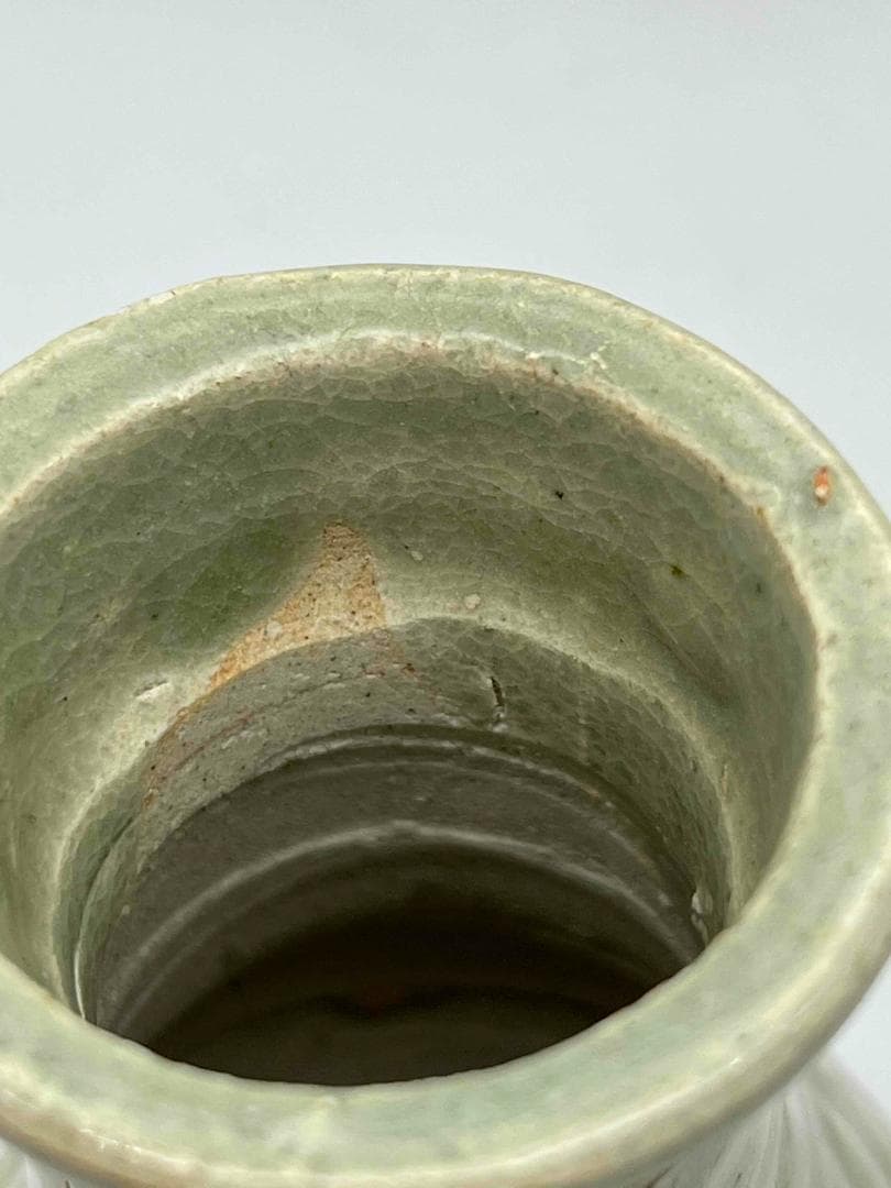 宋時代　蓮瓣荷花文瓶 湖田窯尊 水注　影青 青白磁　茶入　茶道具(D-94)