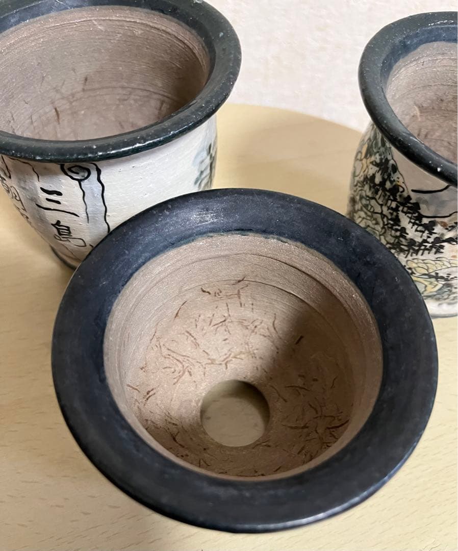 陶翠作　東海道五拾三次画　盆栽小鉢