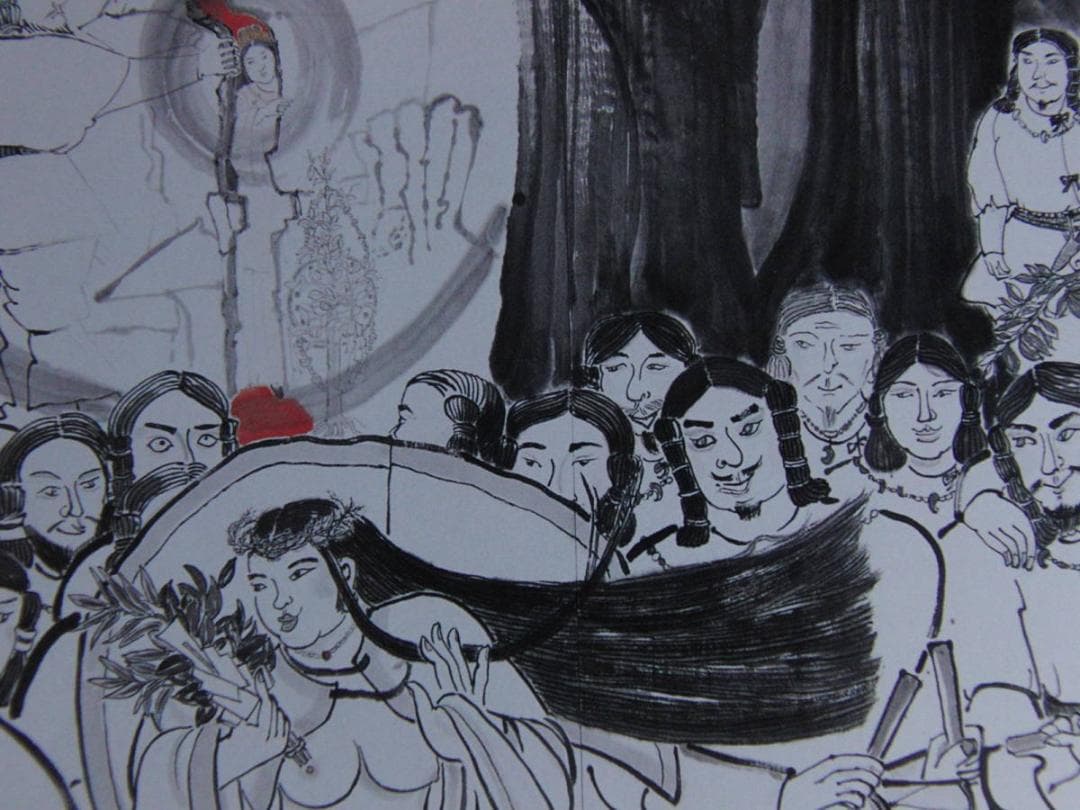 向原常美、【天岩戸開】、希少な額装用画集より、新品額装付、状態良好