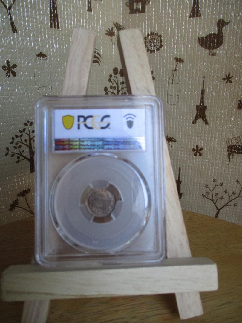 ヴィクトリア女王　1/3 ファージング　銅貨　1881年　PCGS　MS63RB