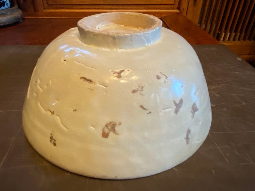 中国汕頭スワトウ　獅子絵皿　鑑賞台付 沈船品ヴィンテージ　レア ・台湾茶器