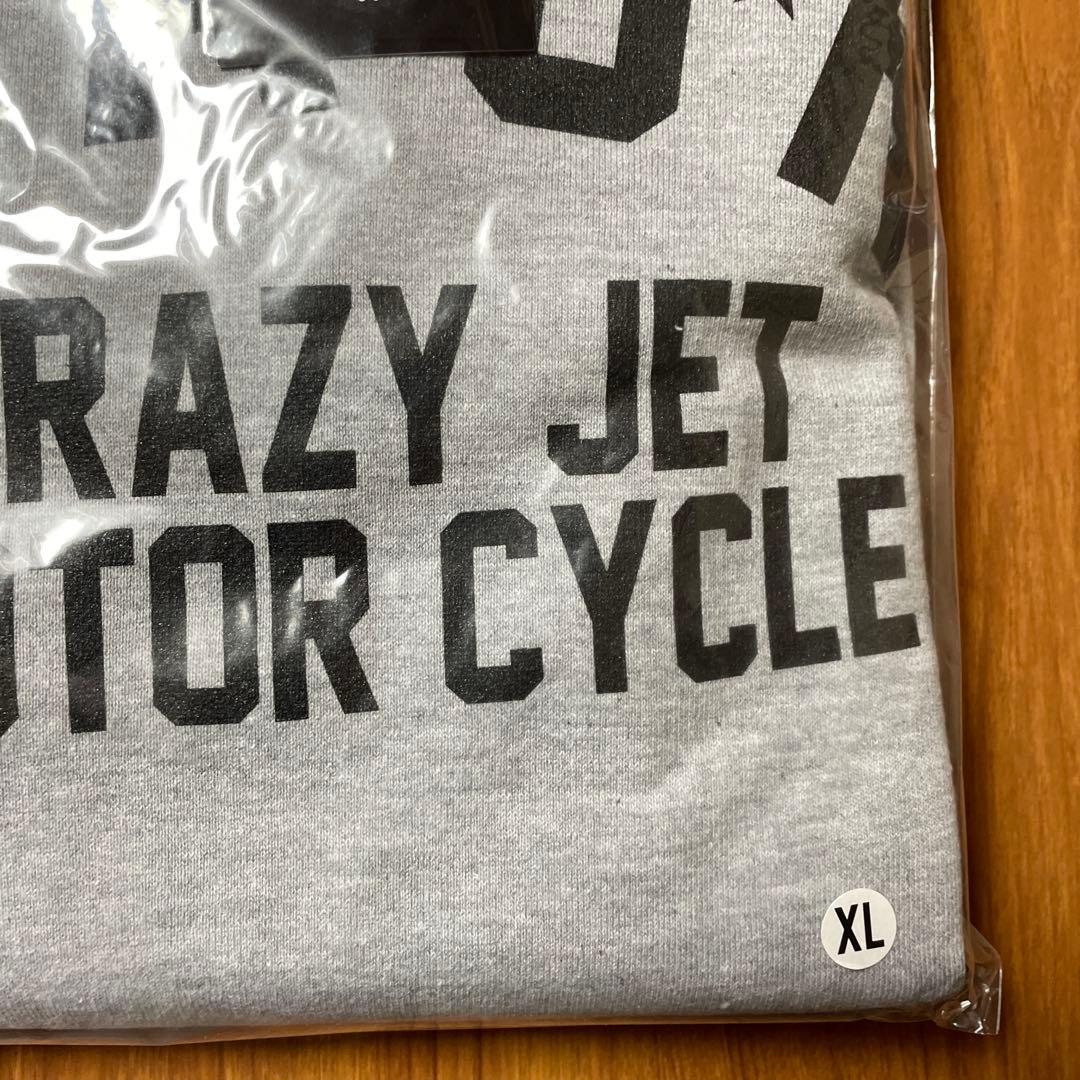 CRAZY JET MOTOR CYCLE パーカー　グレー　XLサイズ