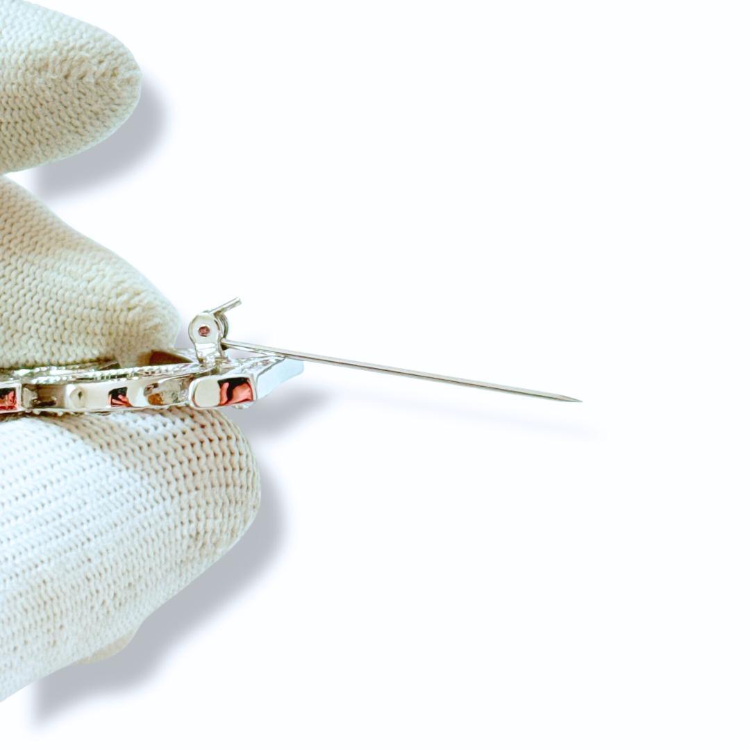 【超美品】イヴサンローラン ブローチ YSL ロゴ ラインストーン