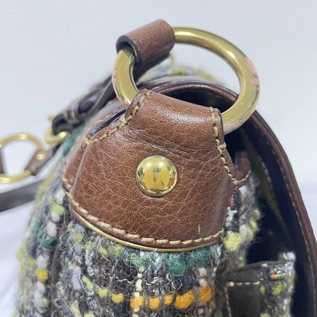 希少　COACH コーチ　ツイード×レザー ショルダーバッグ ワンショルダー