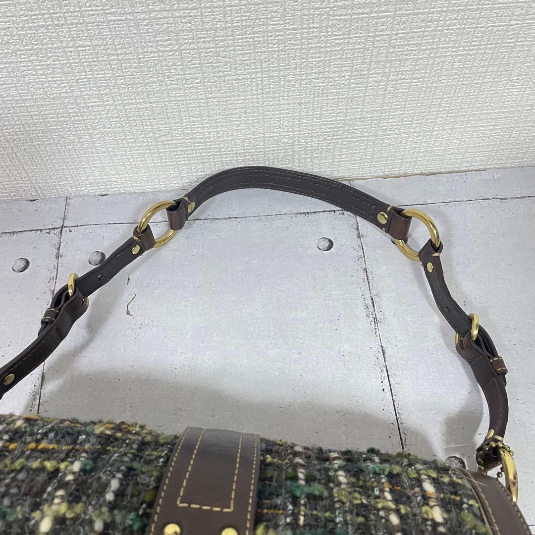 希少　COACH コーチ　ツイード×レザー ショルダーバッグ ワンショルダー