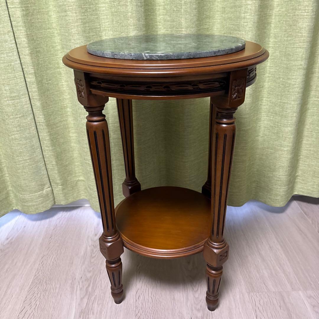 イタリア製 大理石天板 花台 飾り台　サイドテーブル