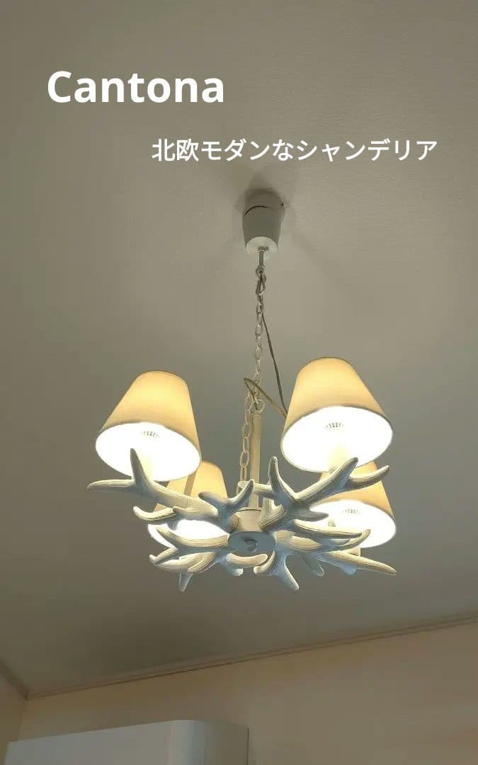 北欧 シャンデリア 吊り下げ照明 LED電球付き ホワイト Cantona