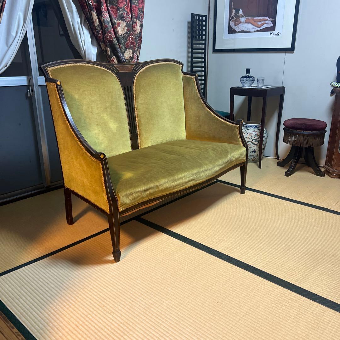 アールデコ　2人掛けソファー　1920年代製　当時物￼送料込み