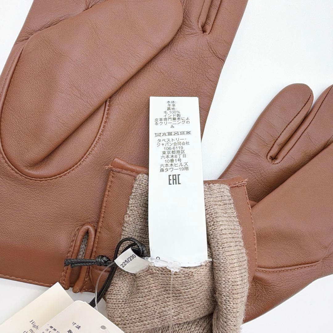 新品タグ付き✨【コーチ】シープレザー手袋 羊革 裏地ウール100% ブラウン L