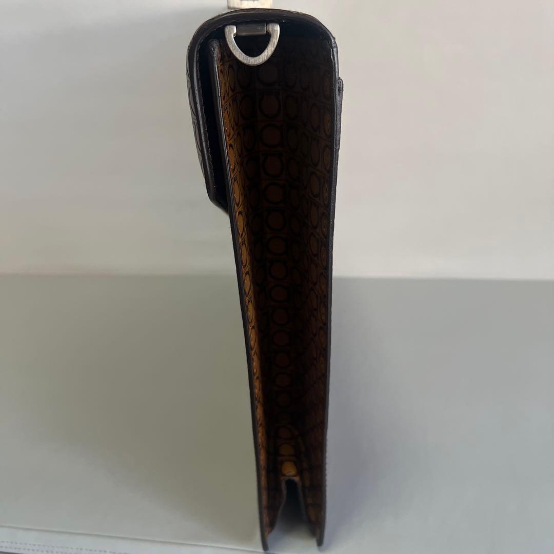 美品！サルヴァトーレ フェラガモ レザー ブリーフケース モノグラム ダイヤル式