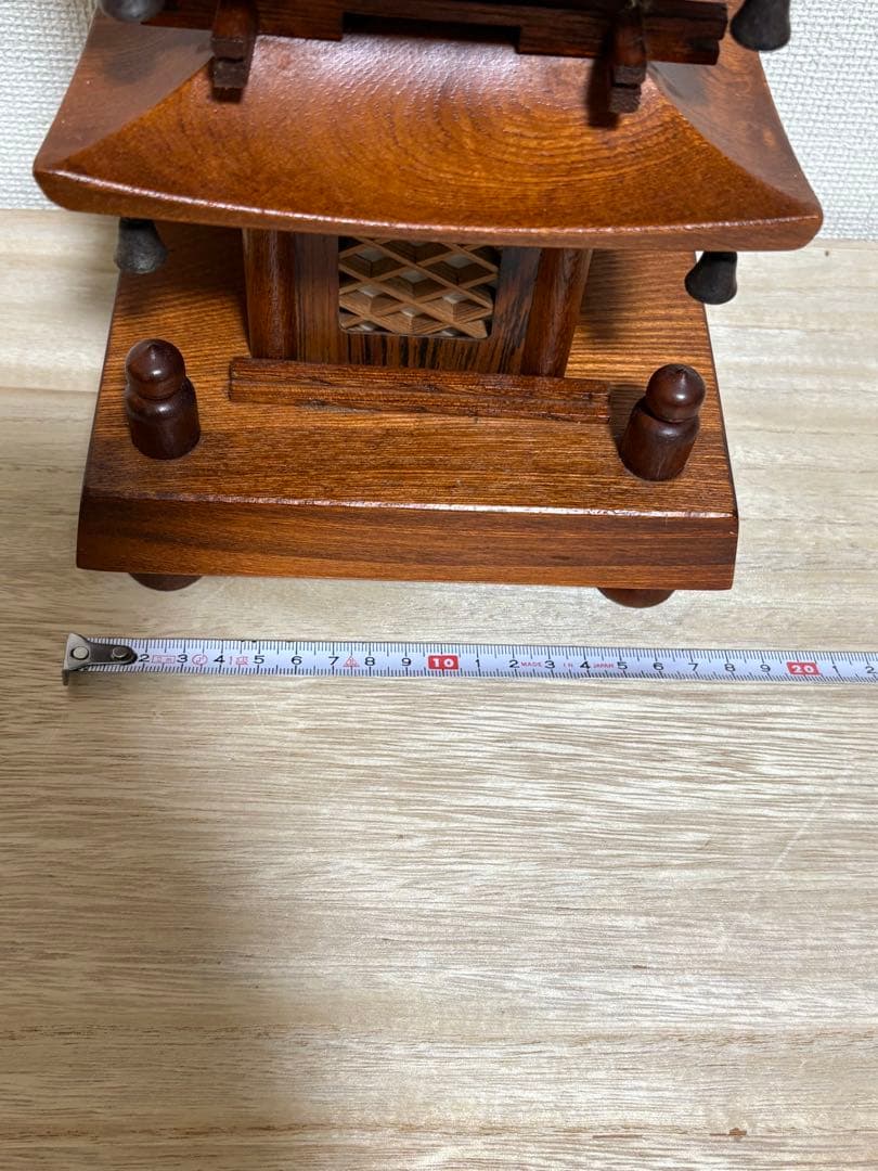 井波彫刻 越中井波 木製 五重塔 置物 鈴付き 木彫り