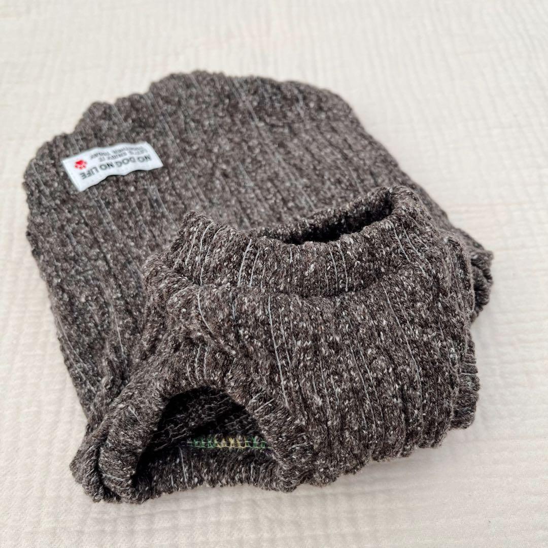 確認用‪✿ハンドメイド 犬服 ジャズネップアランニットタンクトップ チョコ