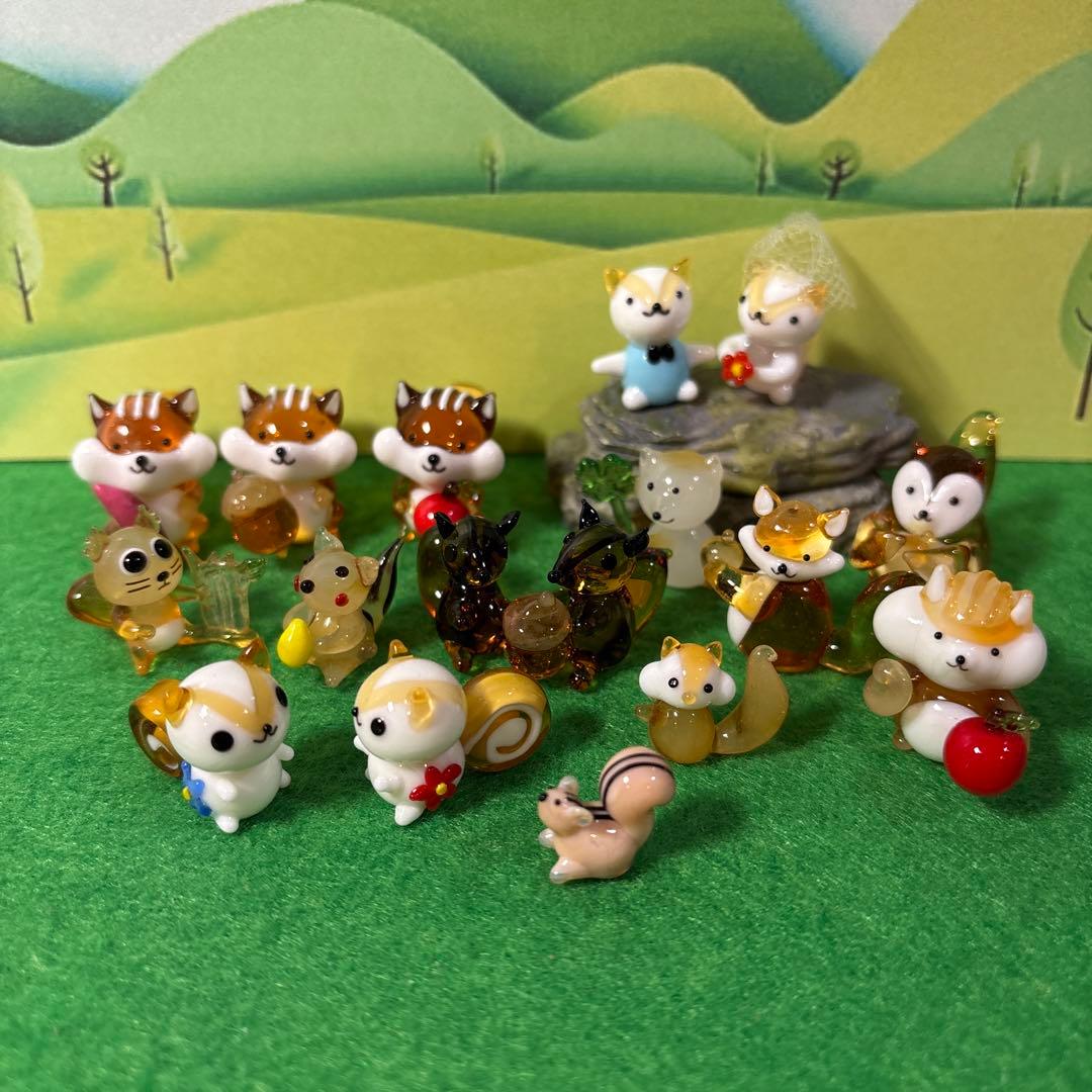 りす　ガラス細工　ミニチュア