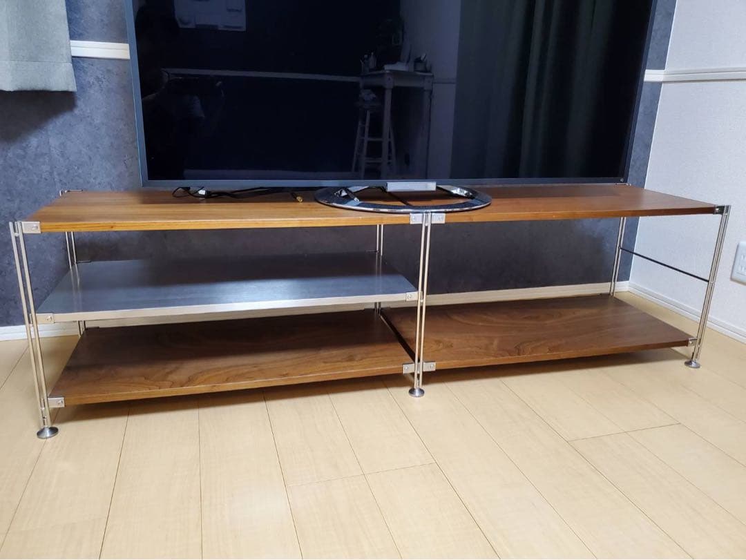 無印良品 ステンレスユニットシェルフ ウォールナット テレビボード
