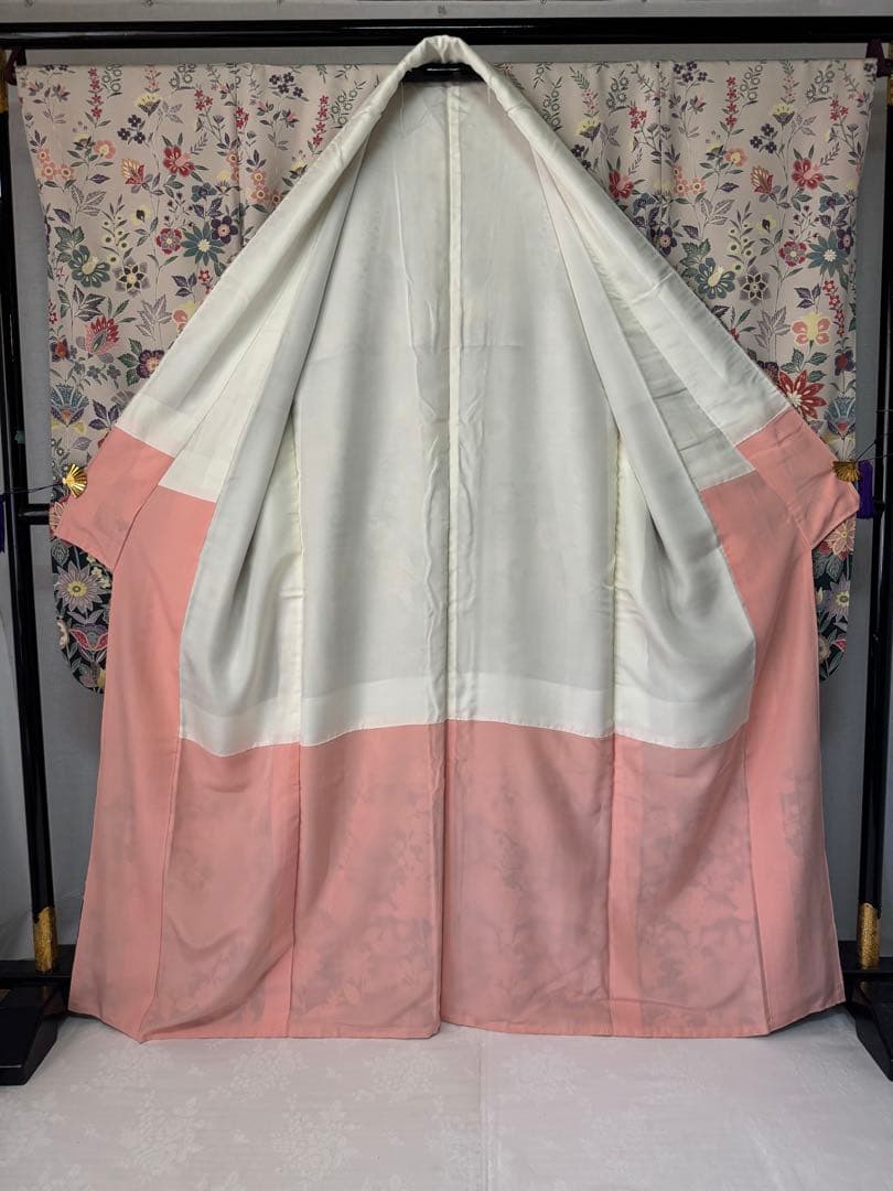 [美品] 振袖　正絹　縮緬　成人式　灰色　グレー　礼装　結婚式　高身長　パステル