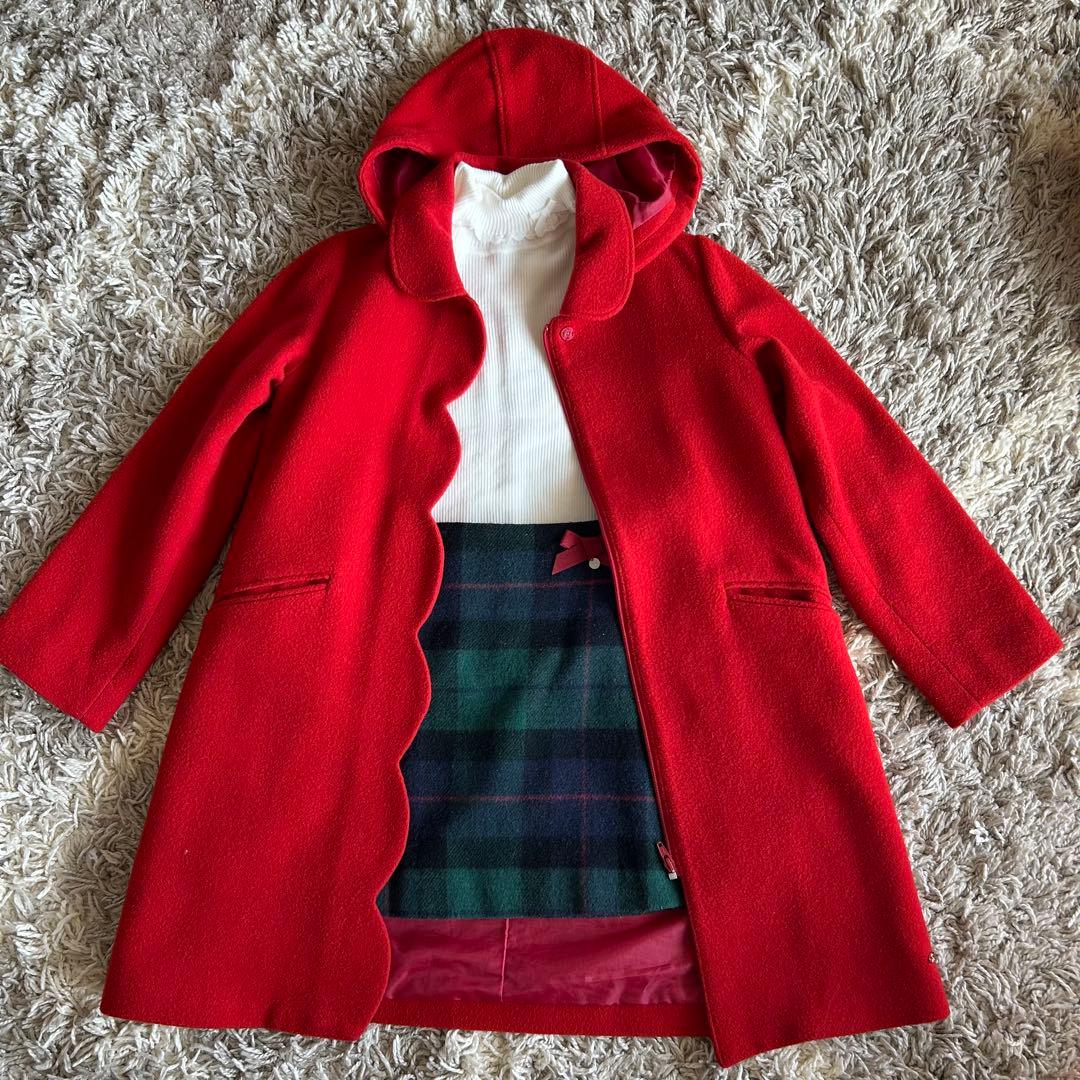 えり　美品　チェック柄スカート　タートル140 タイツ　セット