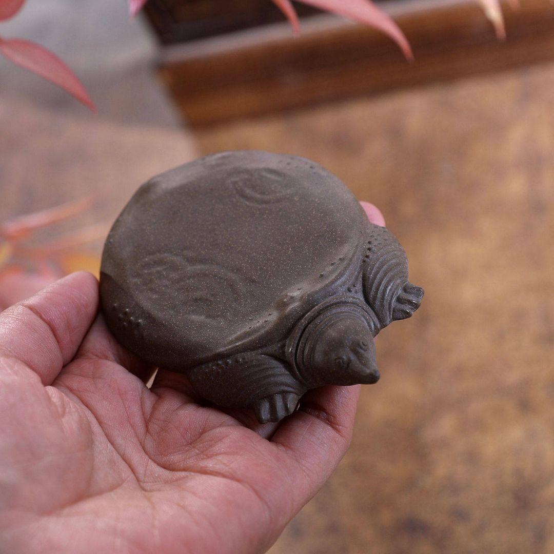 小甲魚 茶寵 茶玩 置物 卓上 茶道 彫刻 美術品 美術品