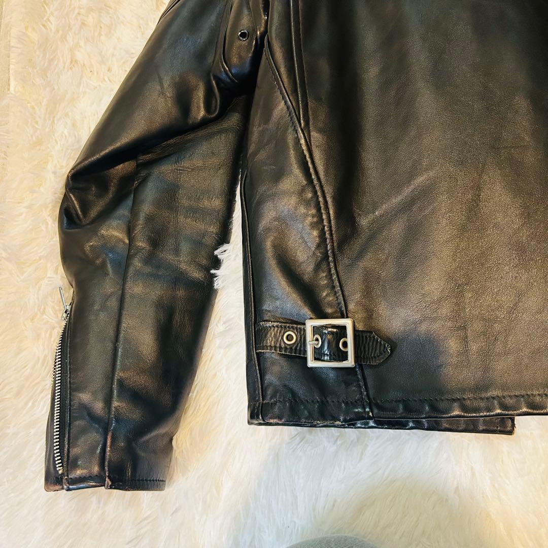 SHOTT レザーシングルライダース 641ブラックサイズ38 ボアライナー付き