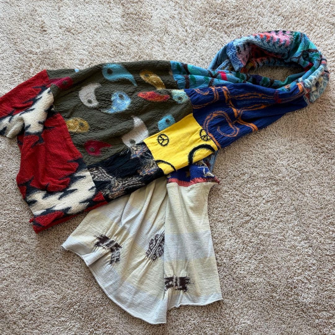 キャピタルKAPITAL KOUNTRY 縮絨ウールパッチワーク　ストール