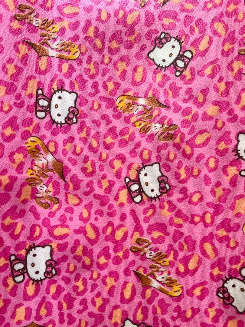 ハローキティ　ヒョウ柄　ビニール生地　ラミネート生地　2001年　サンリオ　廃盤