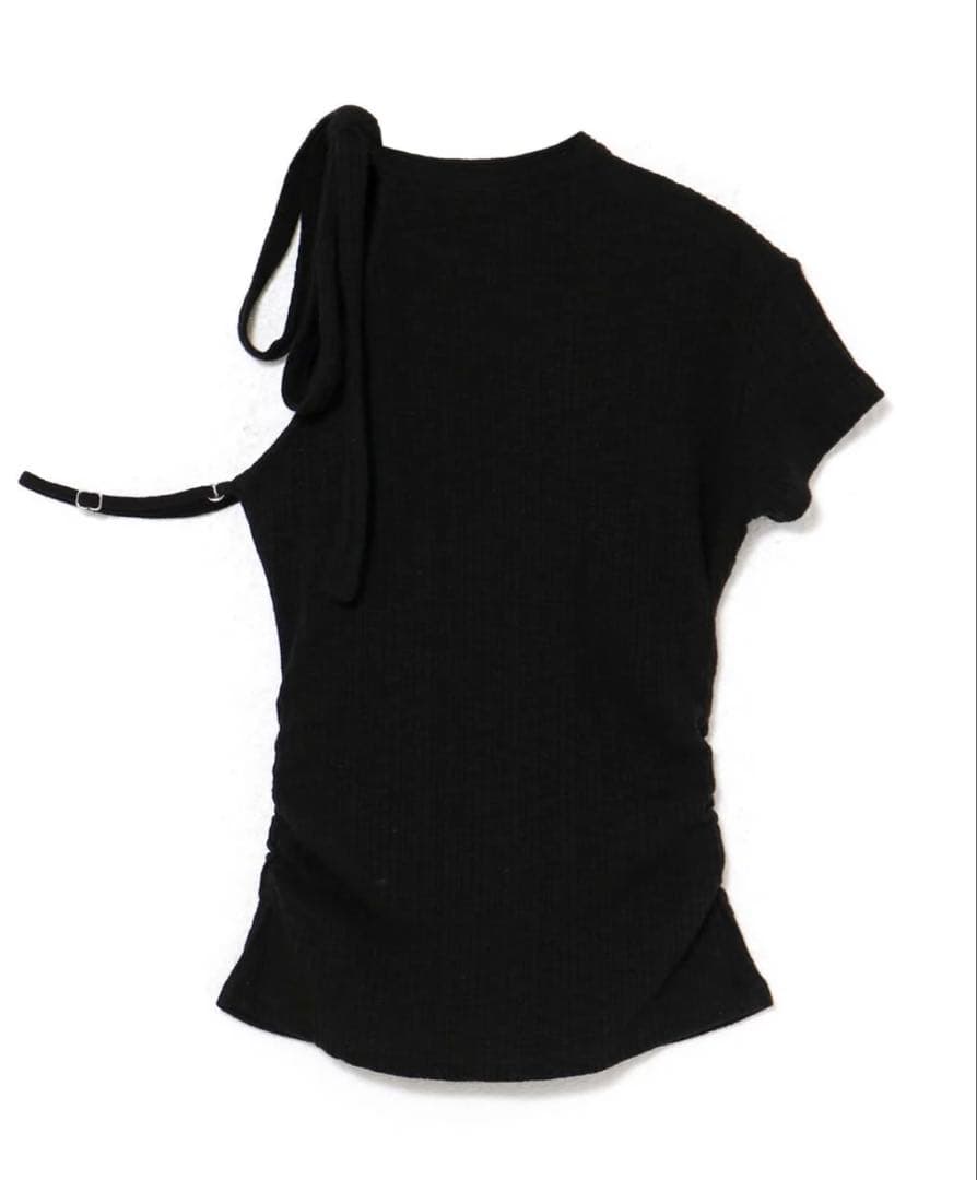 トップス andmary Manon ribbon tops black