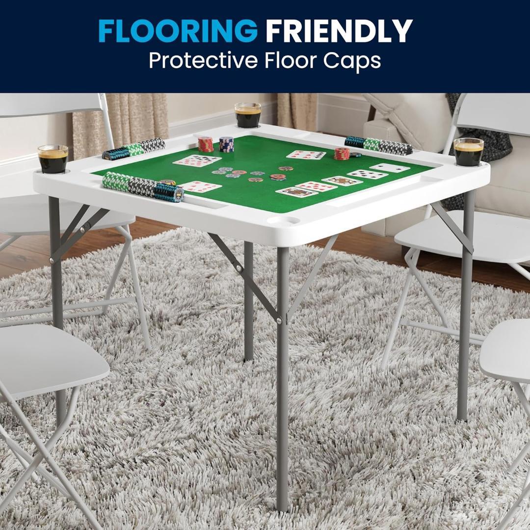 Flash Furniture Silas 折り畳みゲームテーブル グリーン表面