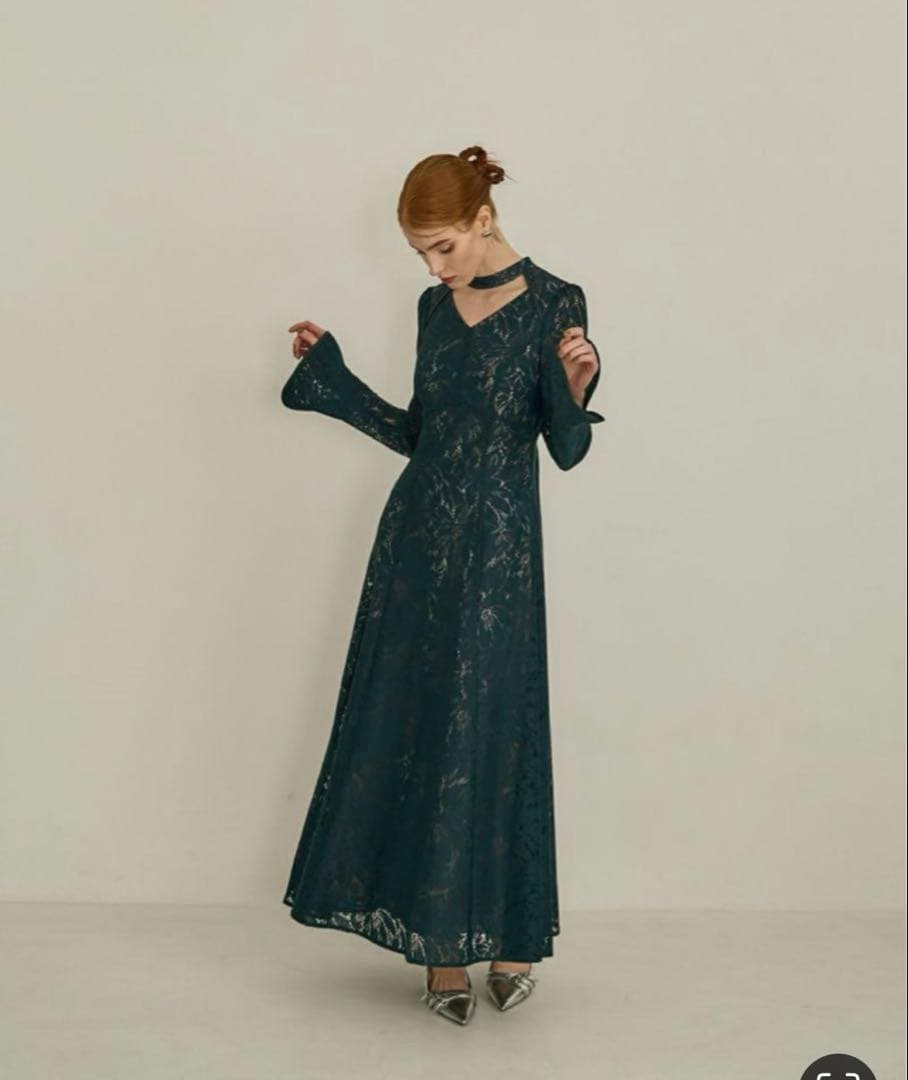 ANDRESD バックオープンティアドロップドレス　S