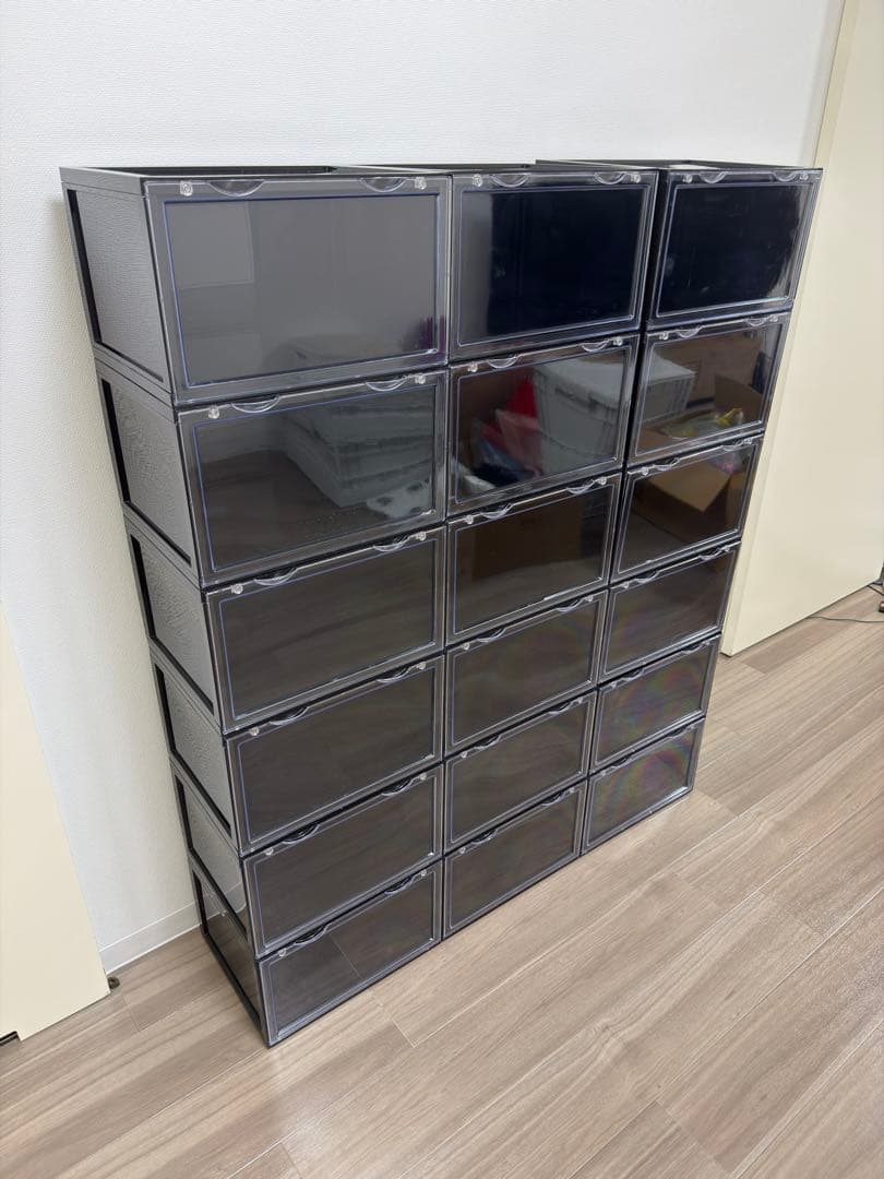 k*0様 18個組　黒　スニーカーケース　シューズボックス　靴箱NIKE adi