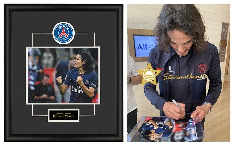 直筆サイン入り写真 エディンソン・カバーニ パリ・サンジェルマンFC SA鑑定済