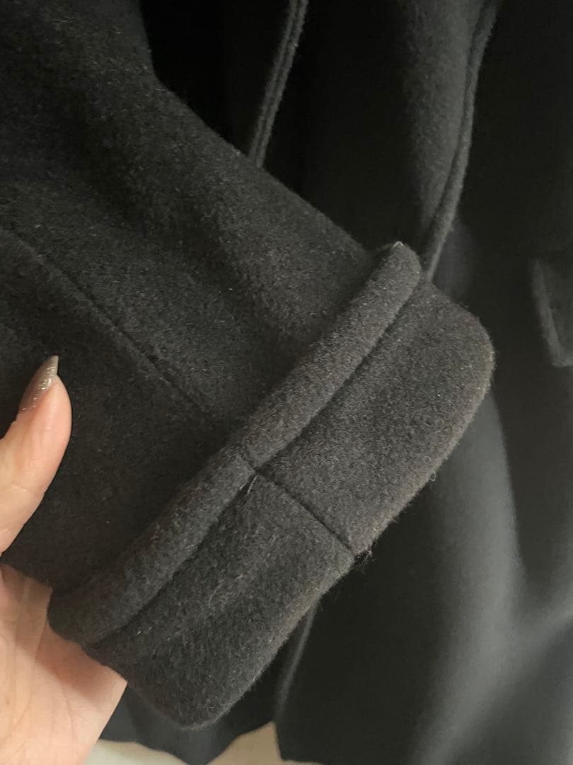 マックスマーラ　黒 ダブルブレスト チェスターコート レディース