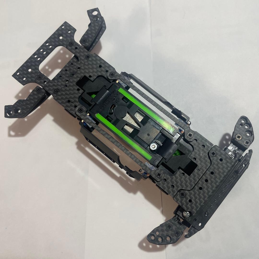 ミニ四駆　MSフレキ　フロントAT段下スラダン　1軸アンカー　提灯社外カーボン②