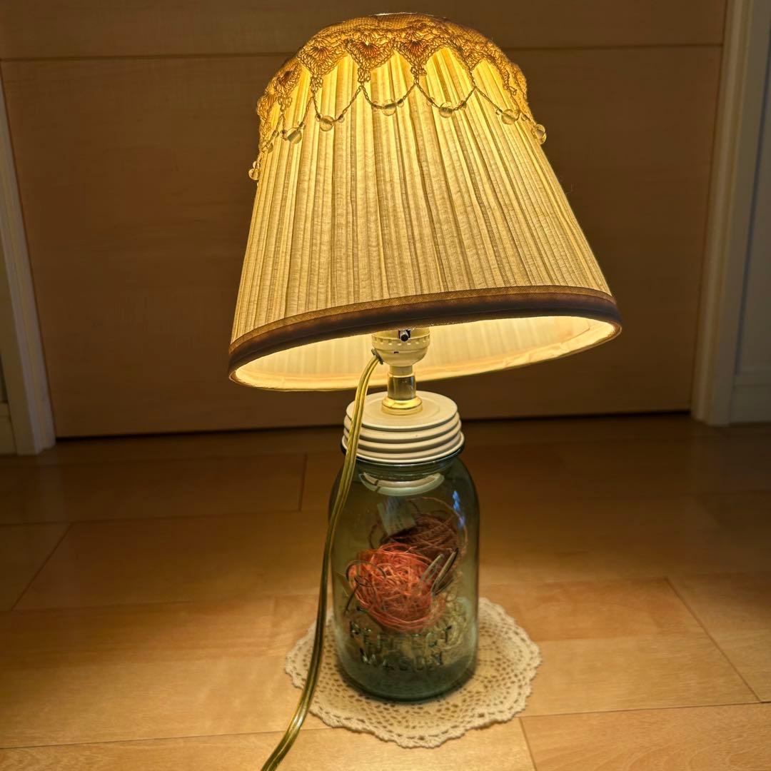 最安値【メイソンジャー　シェード付テーブルライト】ヴィンテージ【プレ付】美品