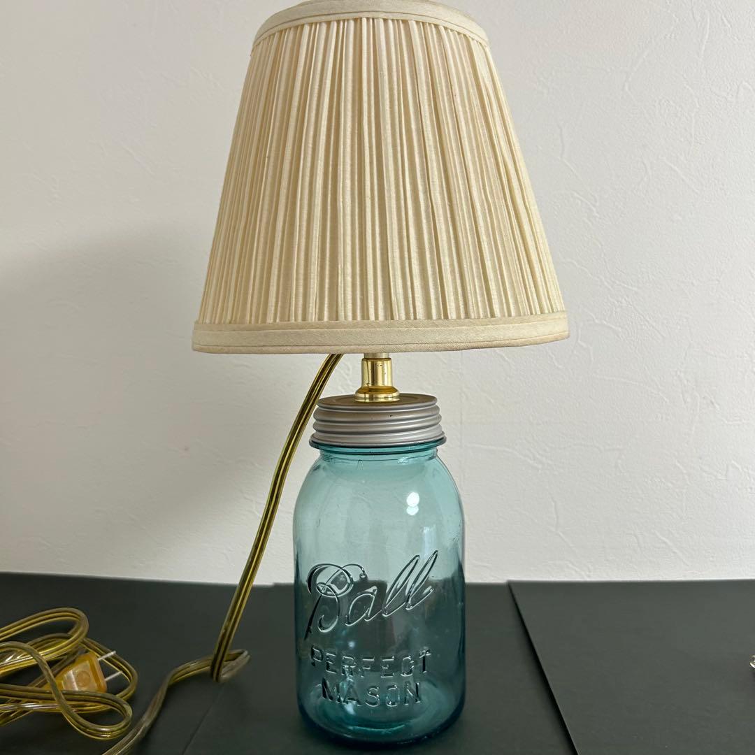 最安値【メイソンジャー　シェード付テーブルライト】ヴィンテージ【プレ付】美品