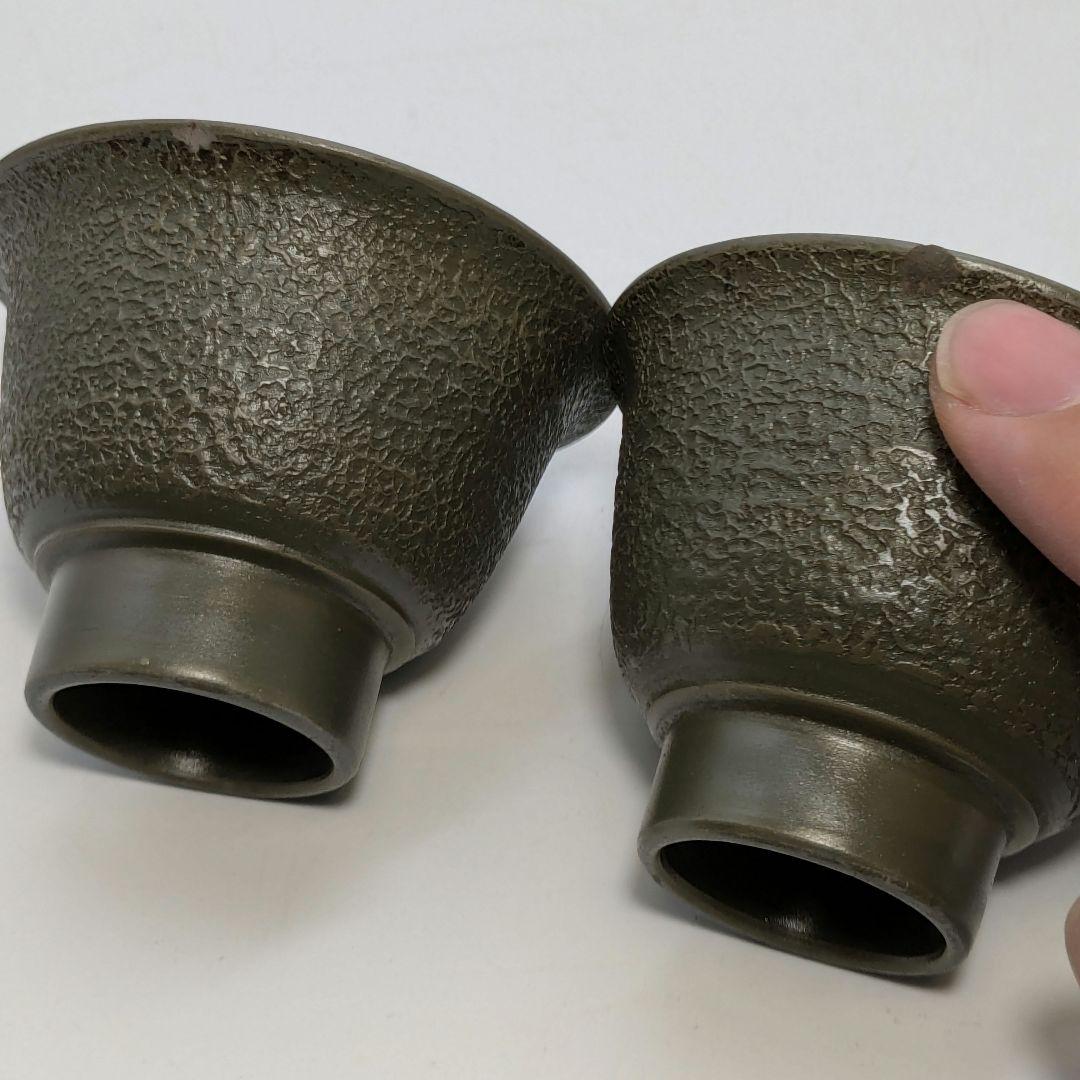 藤田龍峰 青備前石目煎茶器（宝瓶・湯冷まし・煎茶碗5客） 合箱合布 備前焼 急須