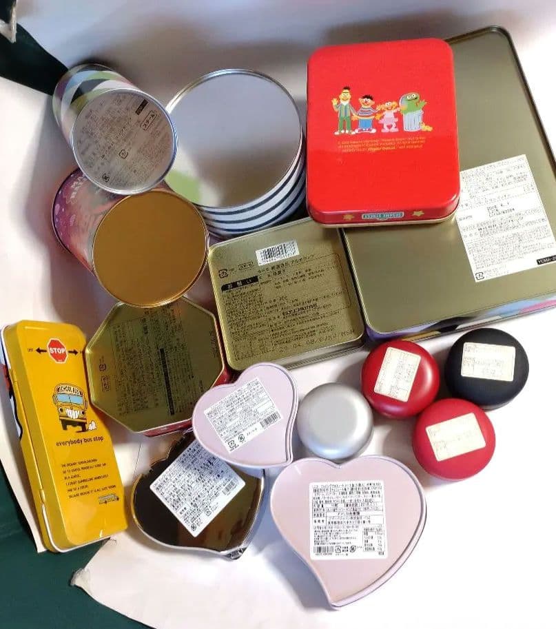 お菓子缶 空き缶 まとめ売り クッキー缶 レトロ ヴィンテージ 小物入れ