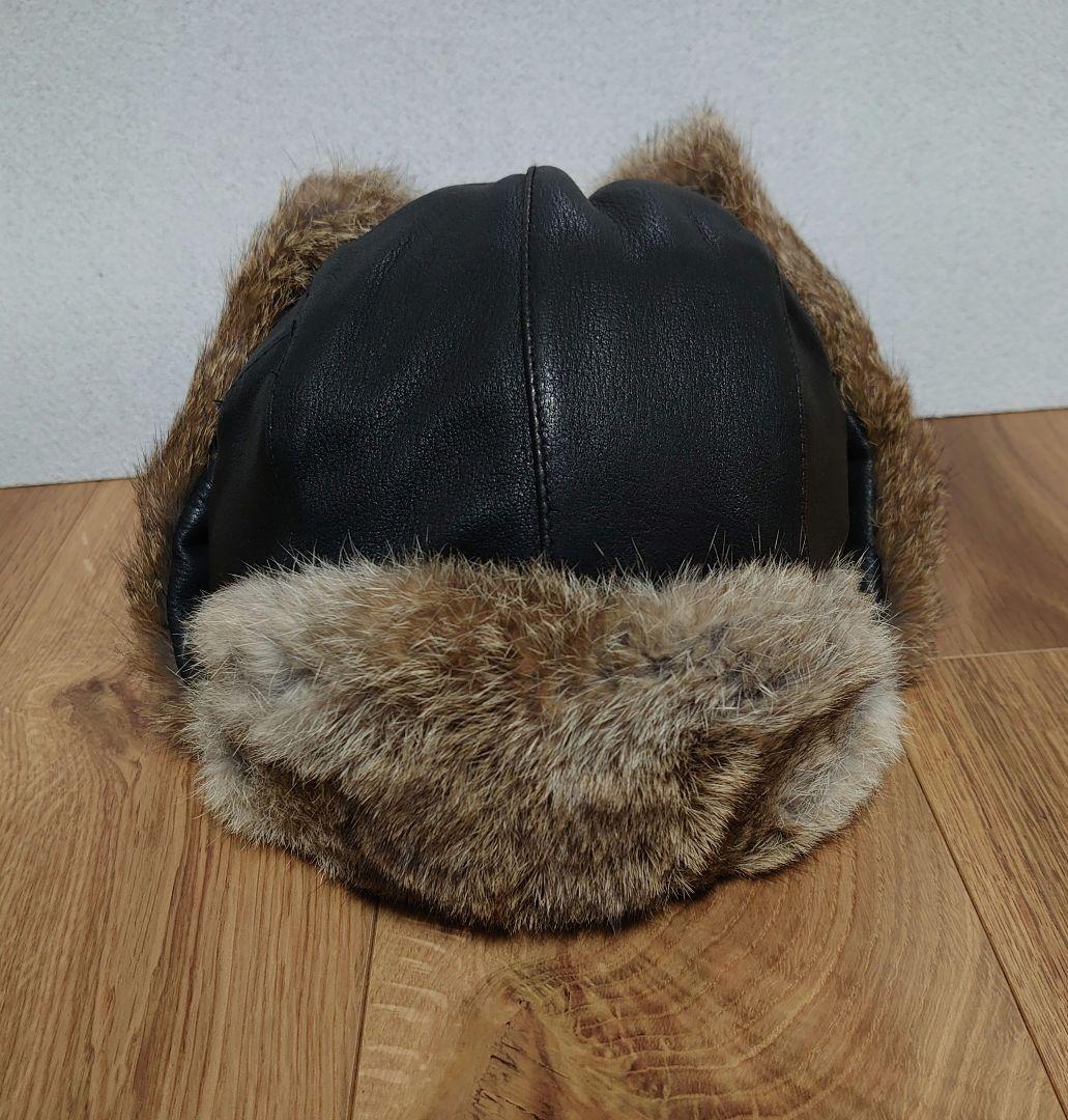 MAD BOMBER マッドボンバー 本革フライトキャップ ラビットファー