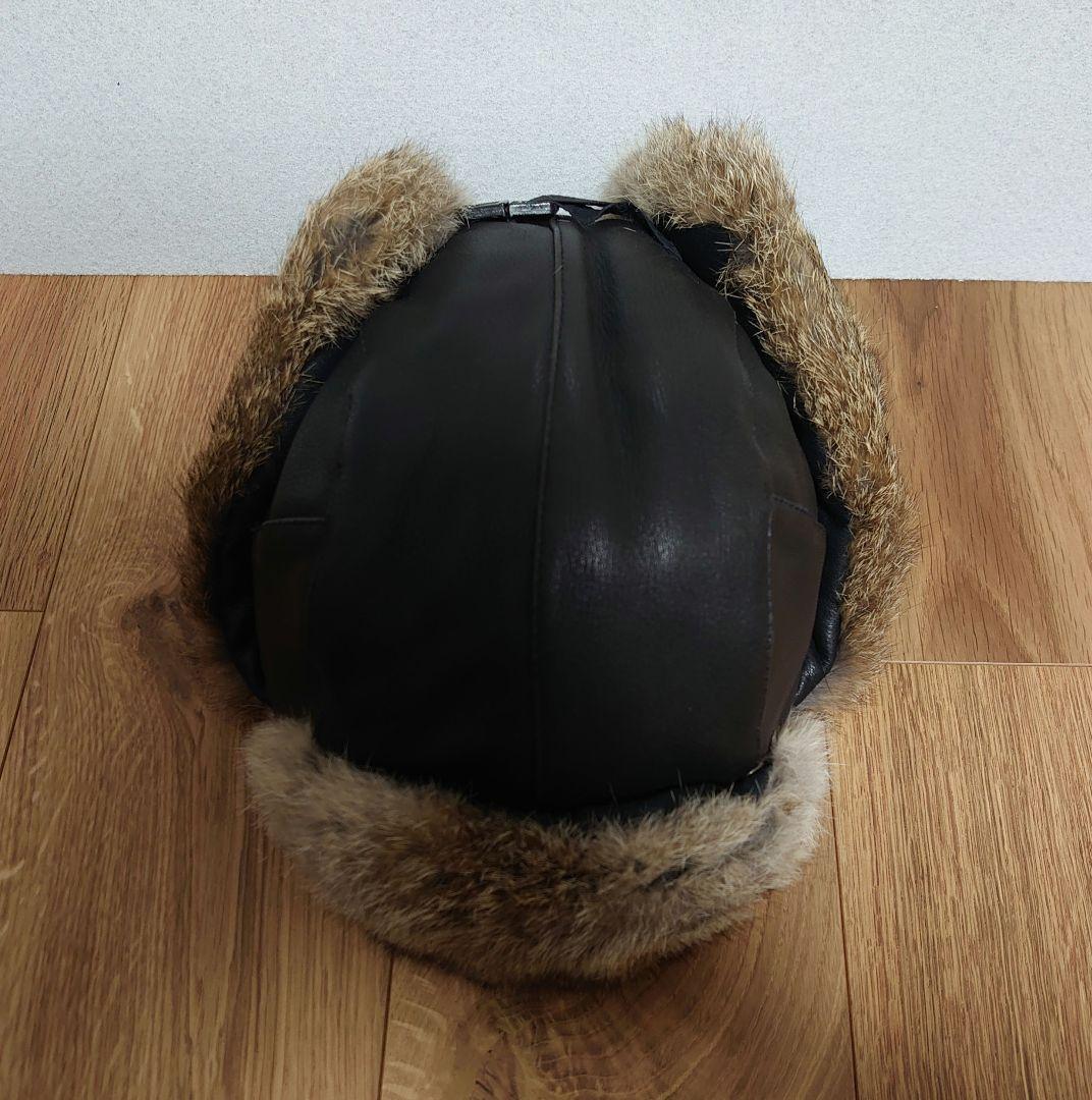 MAD BOMBER マッドボンバー 本革フライトキャップ ラビットファー