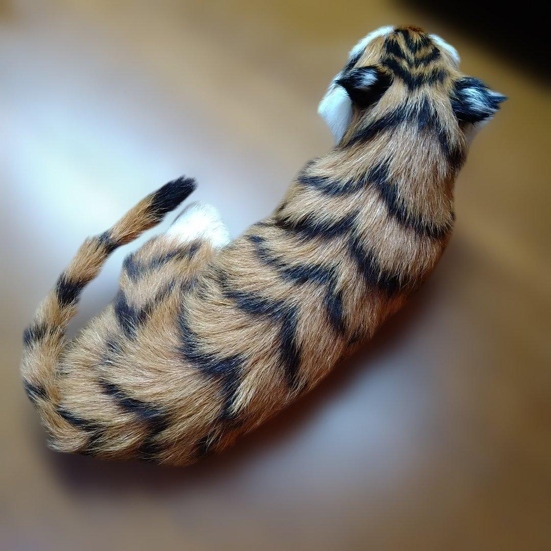 虎の親子の置物2体セット　ビンテージ　ハンドメイド　首振り　一点物