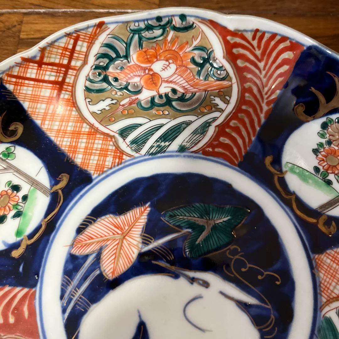 期間限定最終処分特価　古伊万里色絵　大皿五枚セット　完品　一枚おまけ　綺麗な状態