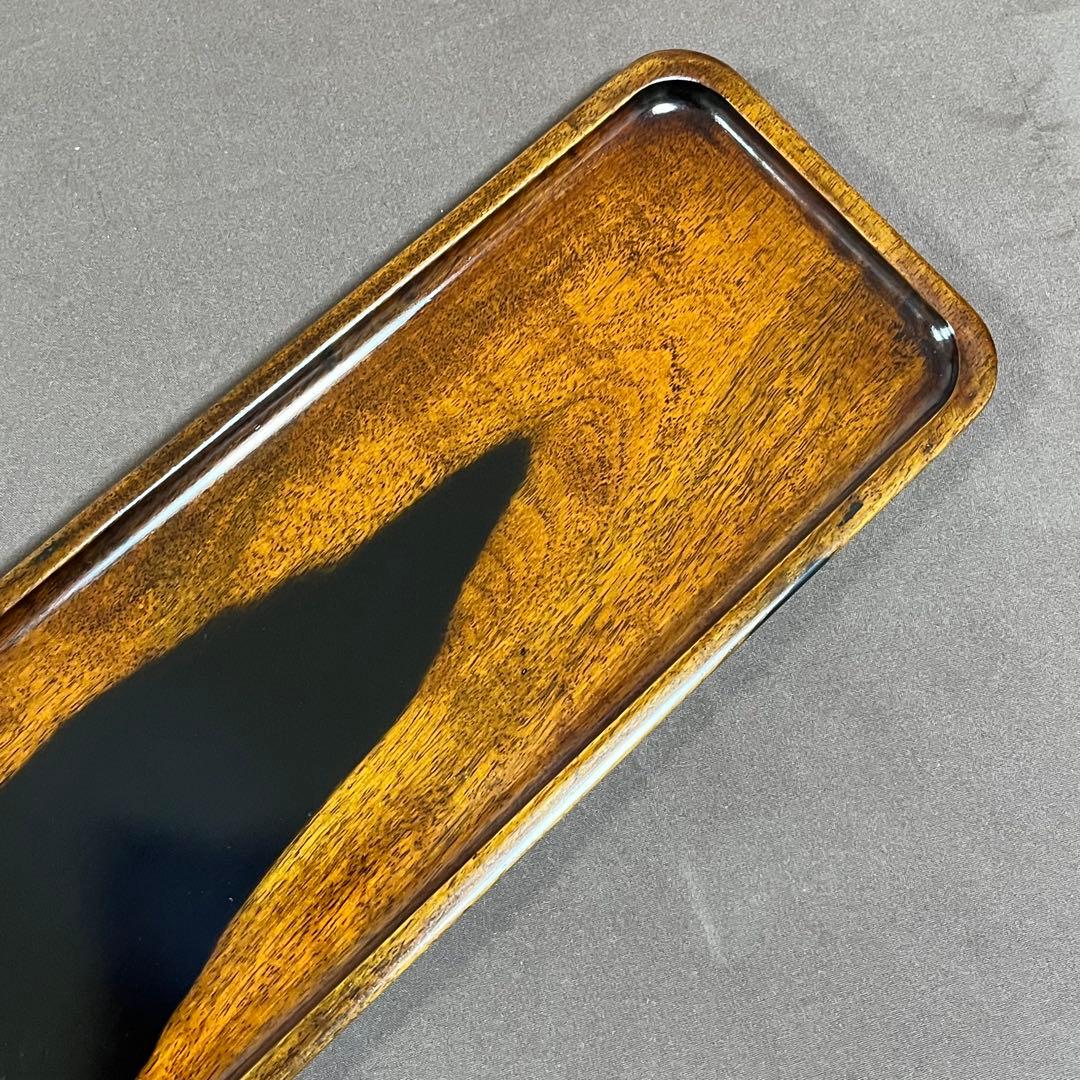 黒柿拭漆盆(くろがきふきうるしぼん)316mm×113mm×16mm　№9206