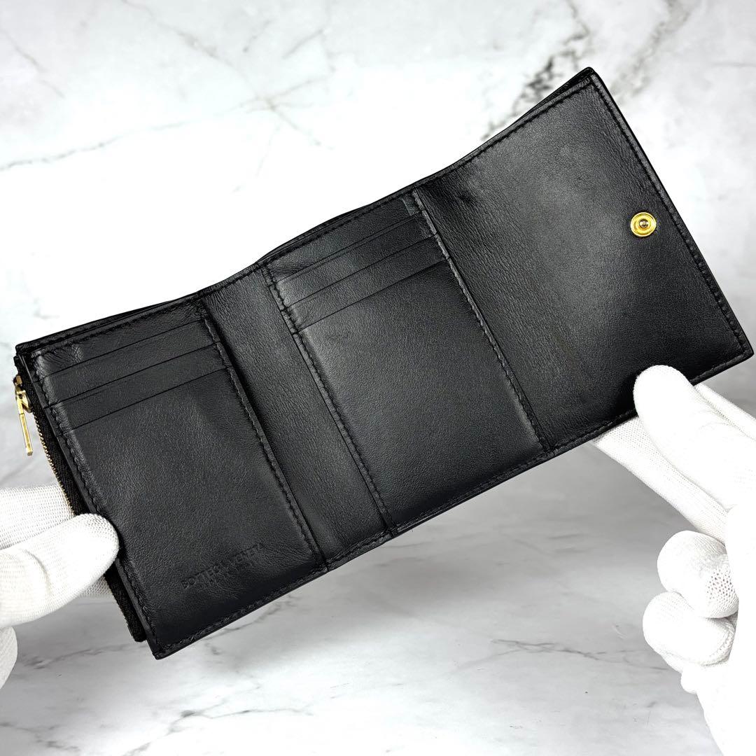 BOTTEGA VENETA ブラック 3つ折り 財布 カセット