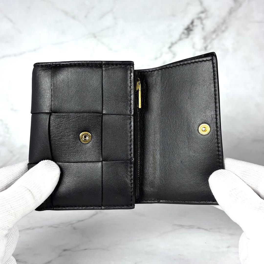 BOTTEGA VENETA ブラック 3つ折り 財布 カセット