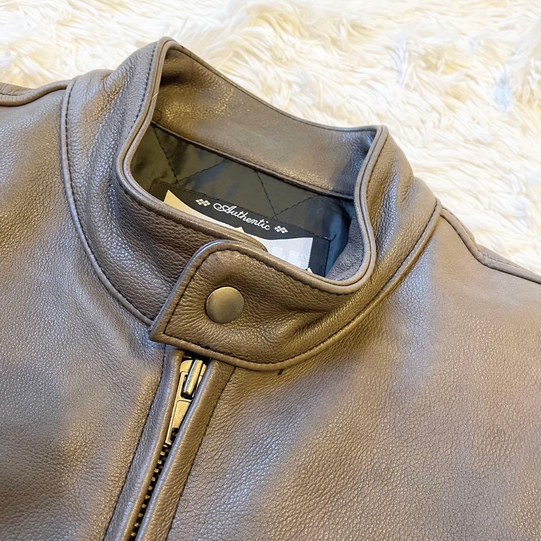 Schott★シングルライダースジャケット Lサイズ ステアハイド ブラウン系