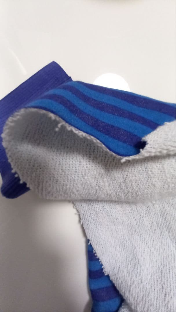 青、パープル系　ボーダー裏毛