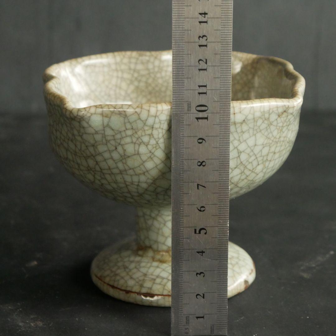 骨董 絵付け高脚杯