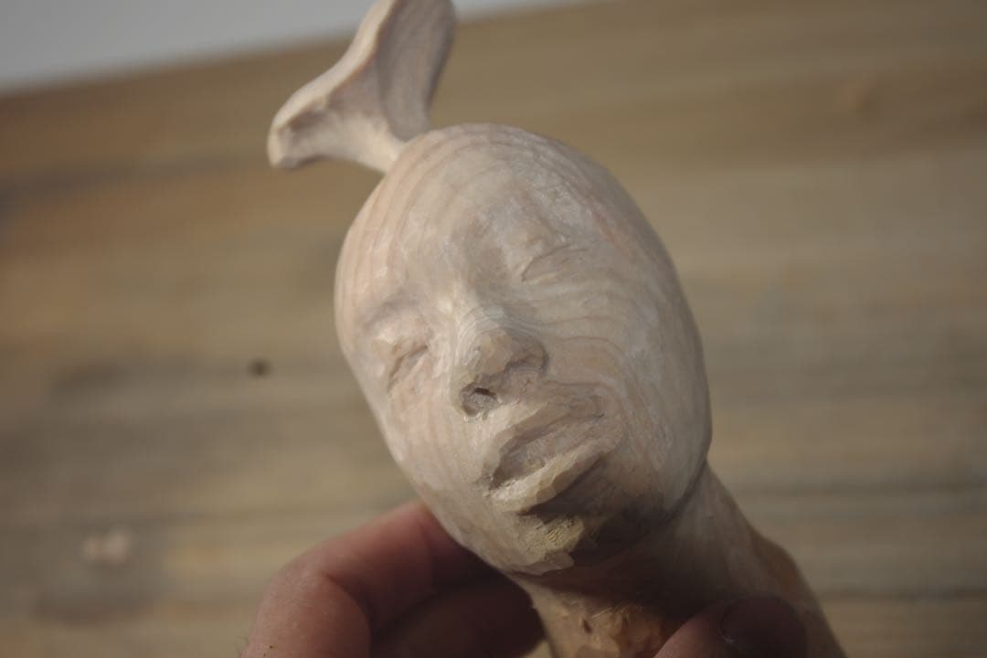 木製 彫刻 人の顔