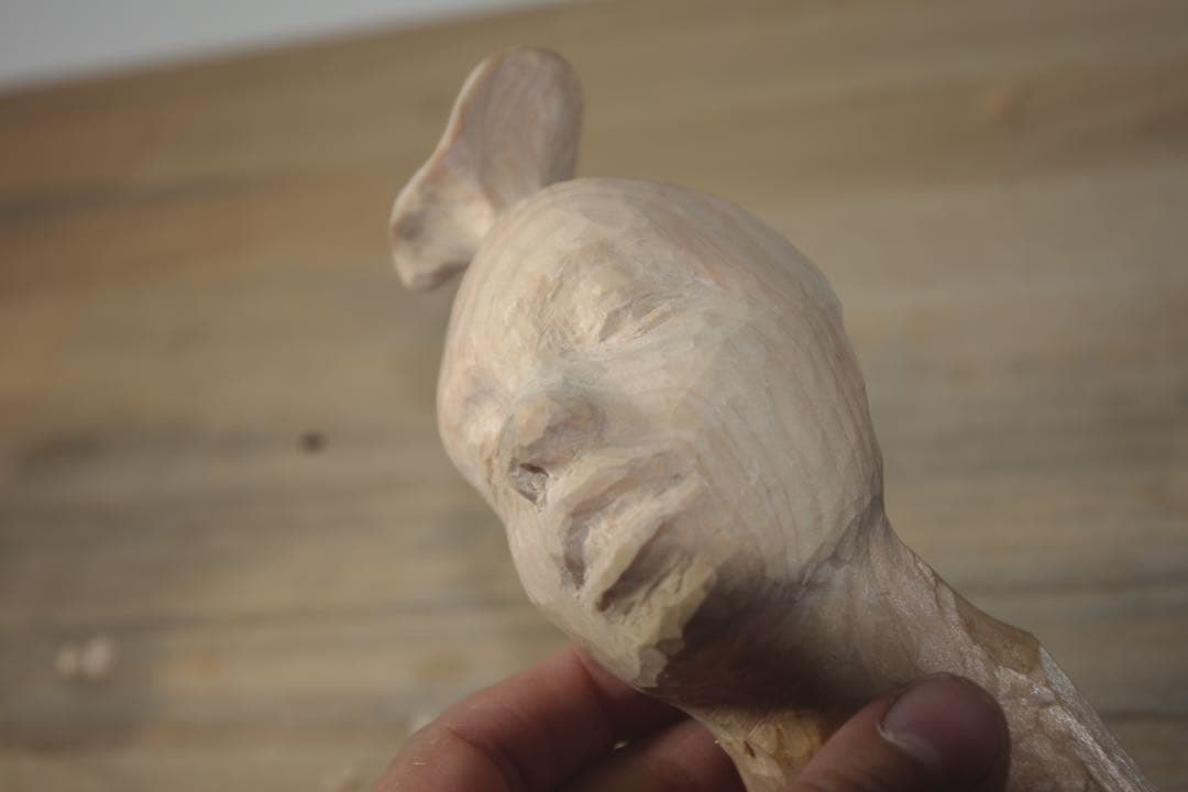 木製 彫刻 人の顔