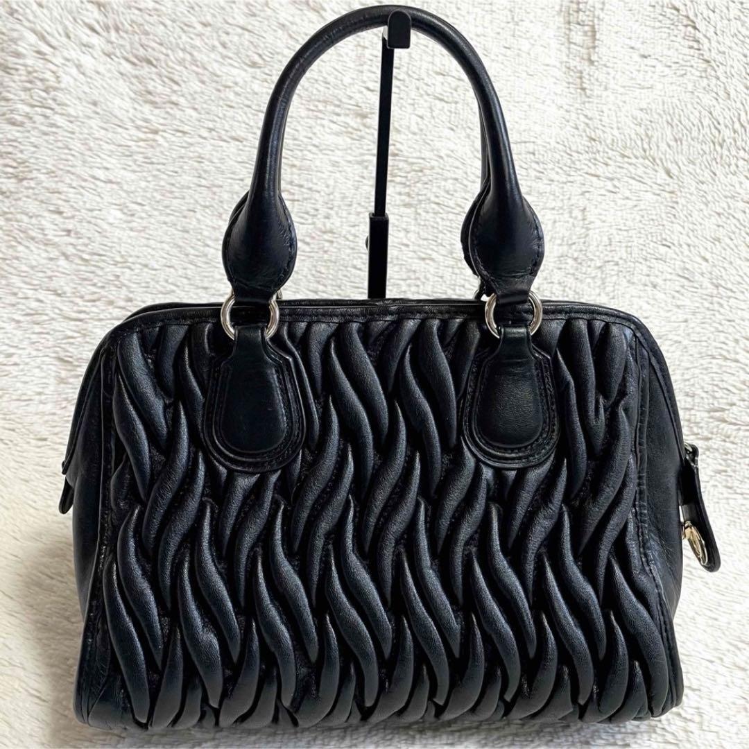 美品 COACH コーチ マディソン キルティング 2way ハンドバッグ 黒